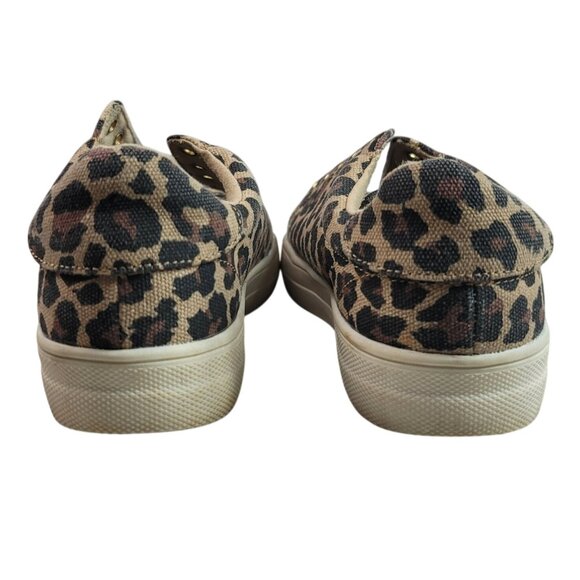 2/$15 Cat & Jack Animal Print Sneakers Brown Size 2 Leopard Cheetah No Laces - Picture 7 of 10